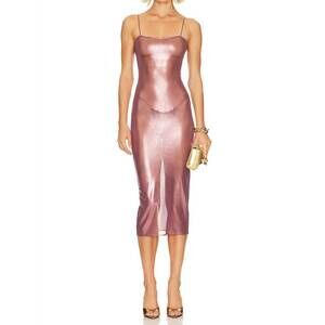 NEW SUBSURFACE liquid midi dress in rose